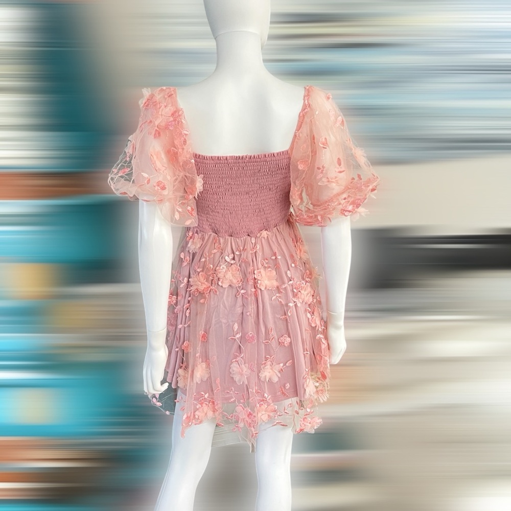 BALANCE blush floral mini dress S M L - Picture 6 of 9